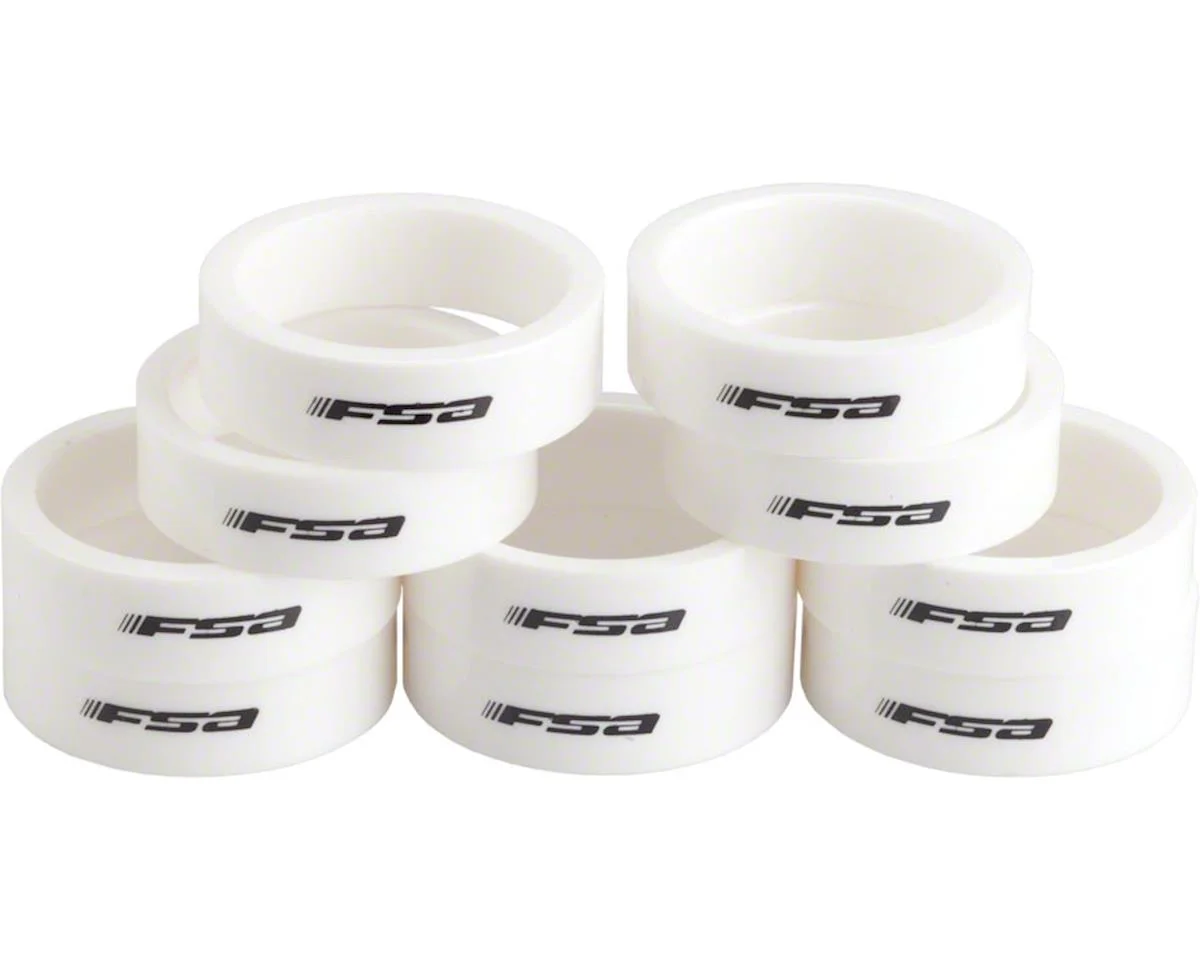 Full Speed Ahead PolyCarbonate Headset Spacers (White) (1-1/8") (10) (10mm)